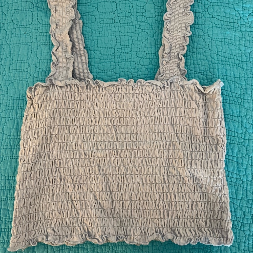 Hollister Women's smocked light blue top